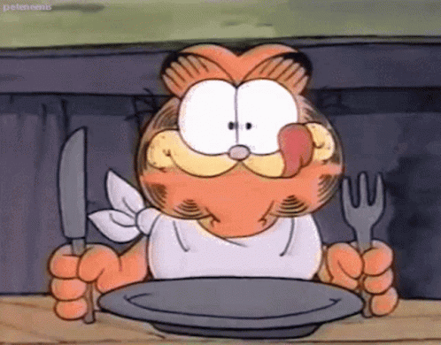 Byuntear Garfield GIF - Byuntear Garfield Ready To Eat GIFs
