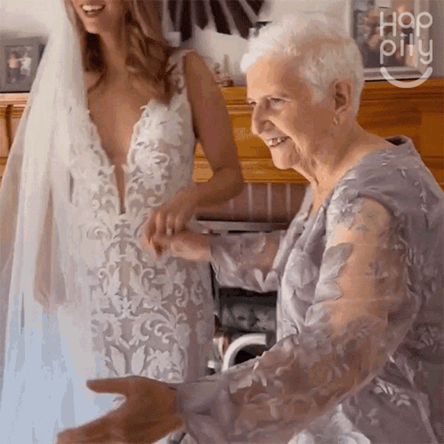 Dancing With My Grandma Happily GIF - Dancing With My Grandma Happily Vibing With My Grandma GIFs