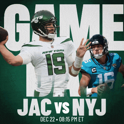 advertisement for a football game between the new york jets and the jacksonville jaguars