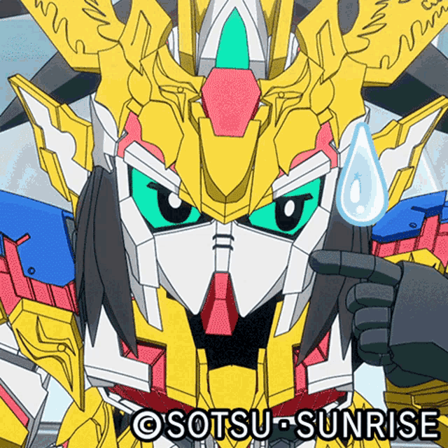 a cartoon of a robot giving a thumbs up with the words osotsu-sunrise below it