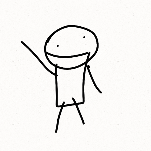 a drawing of a stick figure with a smiley face