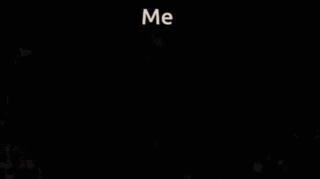 a man is standing on top of a city with the word me written on the bottom