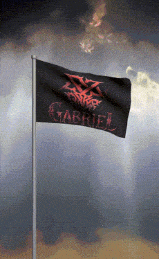 a black flag with gabriel written on it