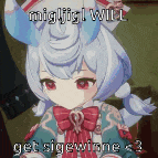 a cartoon girl with horns and a bow tie is sitting on a bed .