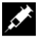 a white syringe is sitting on a black background .