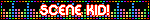 a colorful sign that says scene kid