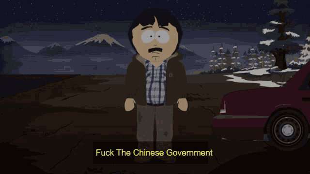 a cartoon character from south park says fuck the chinese government