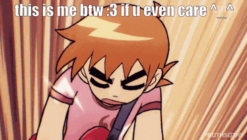 a cartoon of a boy with the words this is me btw 3 if u even care