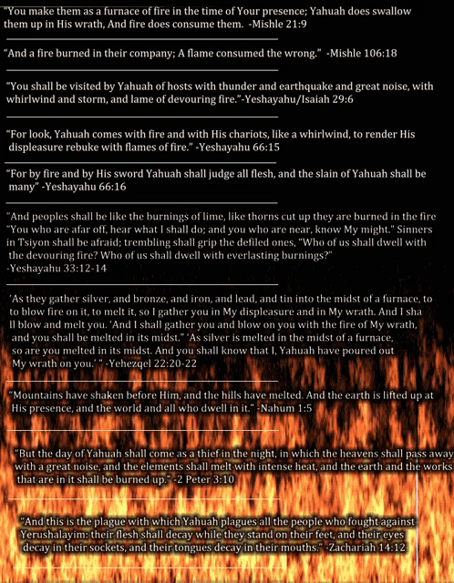 a page of a book that says " you make them as a furnace of fire in the time of your presence " at the top