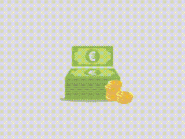 a stack of money and coins with the words liberty emlak below it
