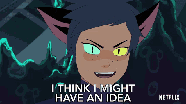 a cartoon of a cat with the words i think i might have an idea