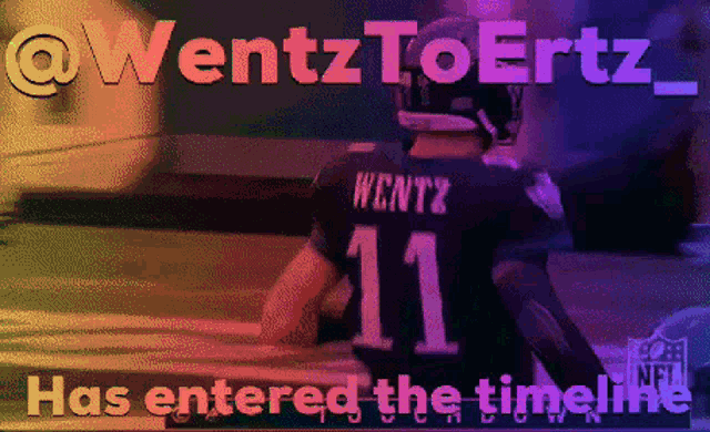 a football player with the name wentz on his back