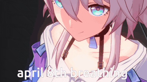 a picture of a girl with the words april 8th breathing on the bottom