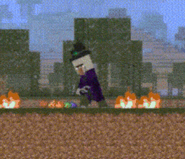 a screenshot of a video game with a pink pig on it