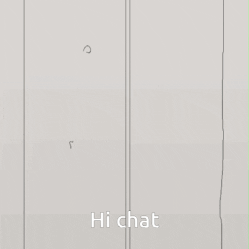 a drawing of a man standing on a balcony with the words hi chat written below him
