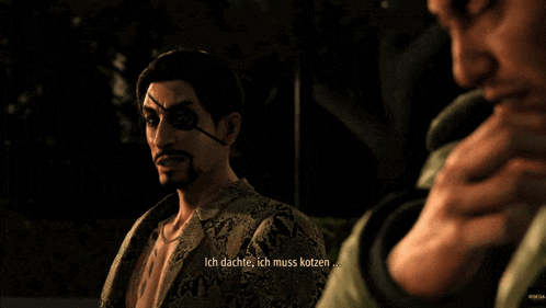 a video game character says ich dachte ich muss kotzen