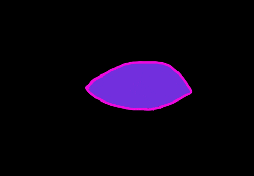 a purple circle with a pink outline is on a black background