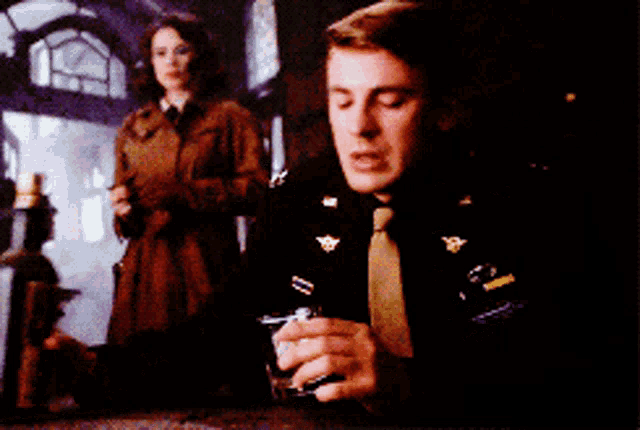 Captain America Drink Time GIF - Captain America Drink Time GIFs