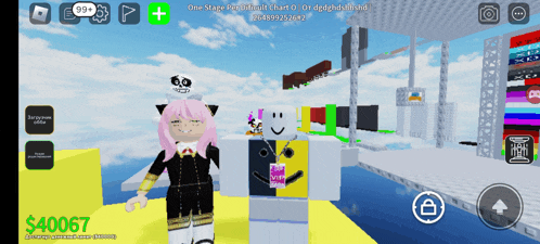a screenshot of a roblox game shows a girl and a skeleton