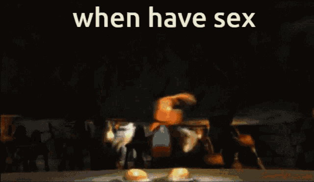 a picture of a cartoon character with the words when have sex on the bottom