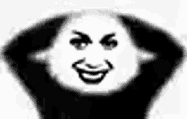 a black and white photo of a person 's face with a funny face .