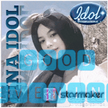 a picture of a girl with the word idol on the top