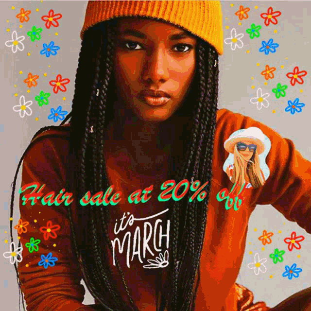 a woman wearing a hat and a sweater that says it 's march on it