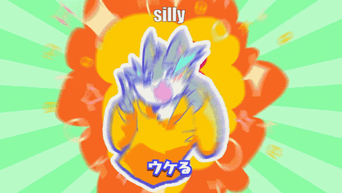 a cartoon drawing of a wolf with the word silly written on it