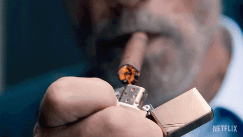 Lighting A Cigar Luke Brunner GIF