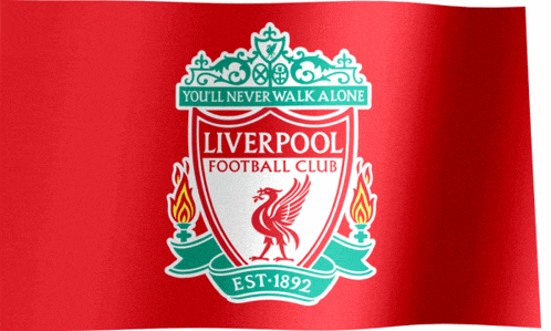 a liverpool football club flag with a crest on it