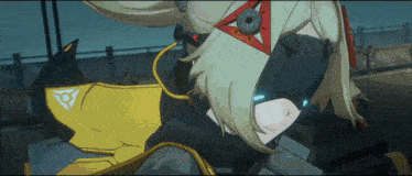 a close up of a cartoon character with a mask on