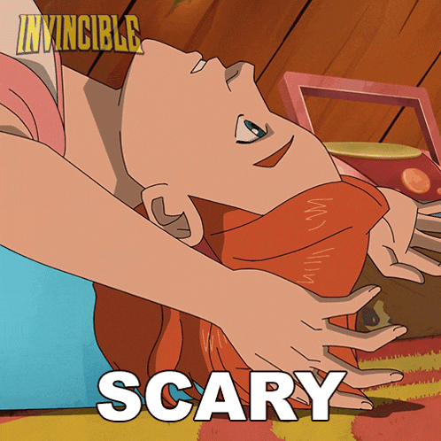 a poster for invincible shows a girl laying on her back
