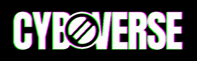 the word cyroverse is displayed in a glitch effect on a black background