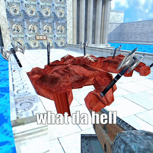 a video game scene with the words what da hell