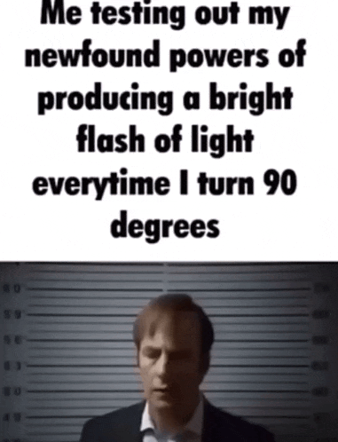 a man in a suit stands in front of a police lineup and says me testing out my newfound powers of