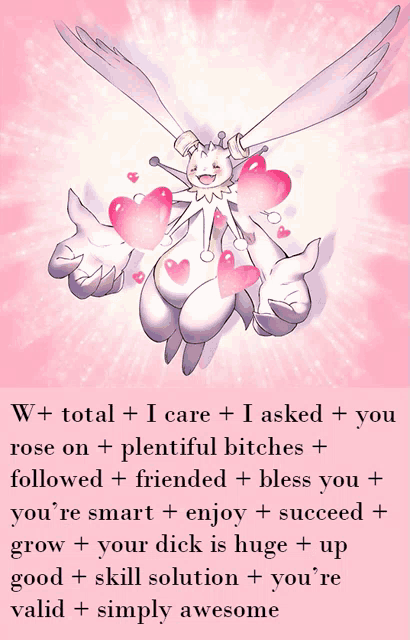 a drawing of a fairy with hearts on her wings