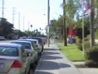 a row of cars parked on the side of a street