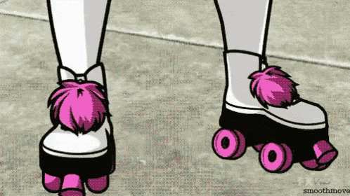 a cartoon of a person wearing roller skates with the words smoothmove below them