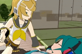 a cartoon of a girl standing next to a sleeping girl .