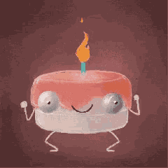 a drawing of a cake with a candle on top