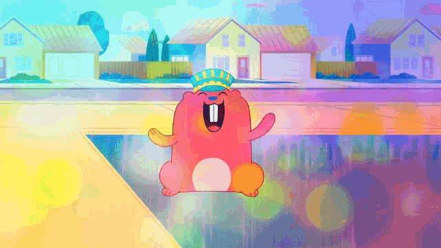 a cartoon of a hamster wearing a hat that says ' i 'm a police officer ' on it
