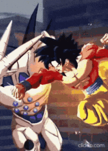 a cartoon of a man fighting another man in a video game