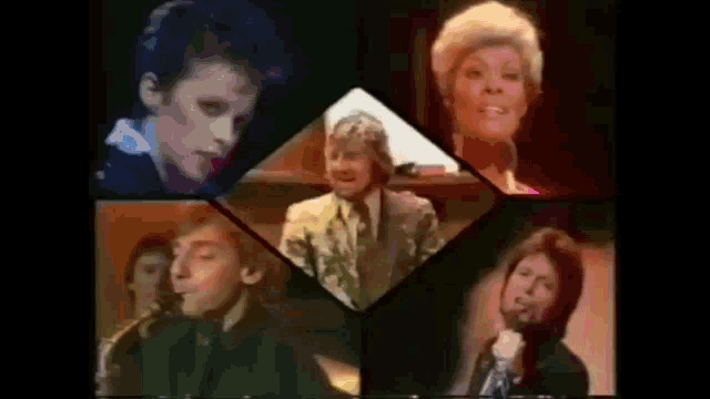 a group of people singing and playing instruments in a collage