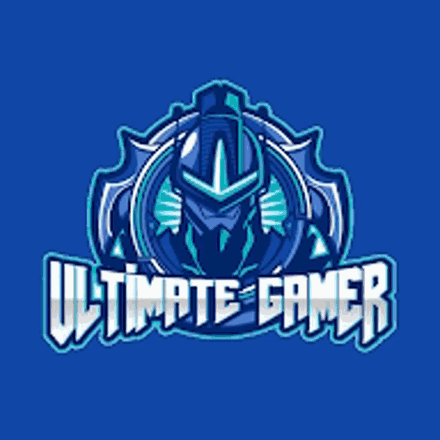 a logo for ultimate gamer with a knight in the center