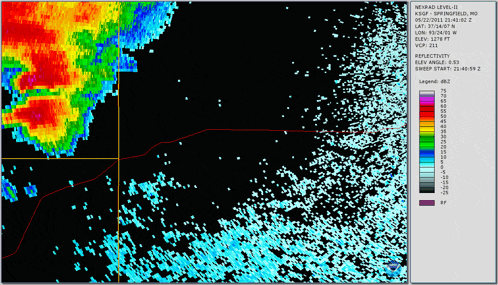 a computer screen shows a map of nexrad level 11