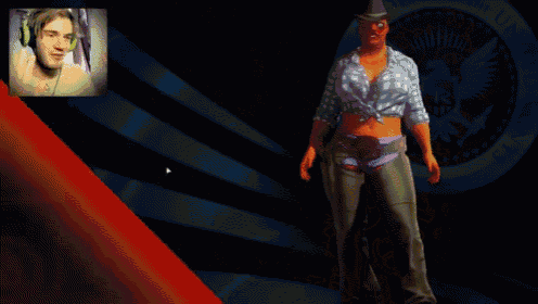 a screenshot of a video game called ' j 's needle ' with a woman 's face on the screen