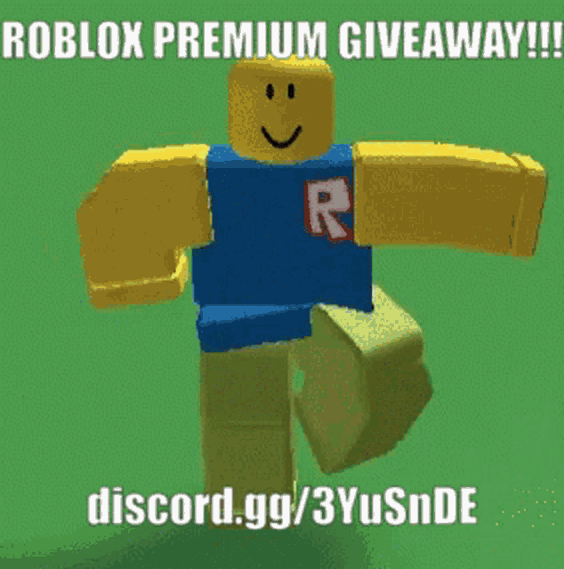 a roblox premium giveaway is being advertised on a green background