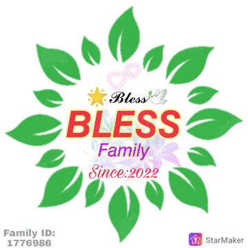 a logo that says bless family since 2022 with green leaves