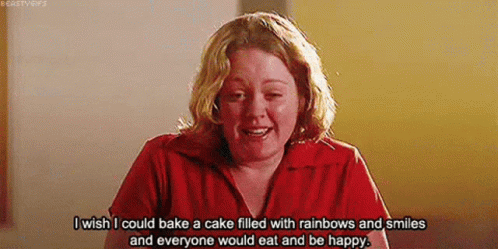 Mean Girls Rainbow And Smiles GIF - Mean Girls Rainbow And Smiles Eat And Be Happy GIFs