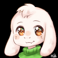 a drawing of a goat wearing a green sweater with big eyes